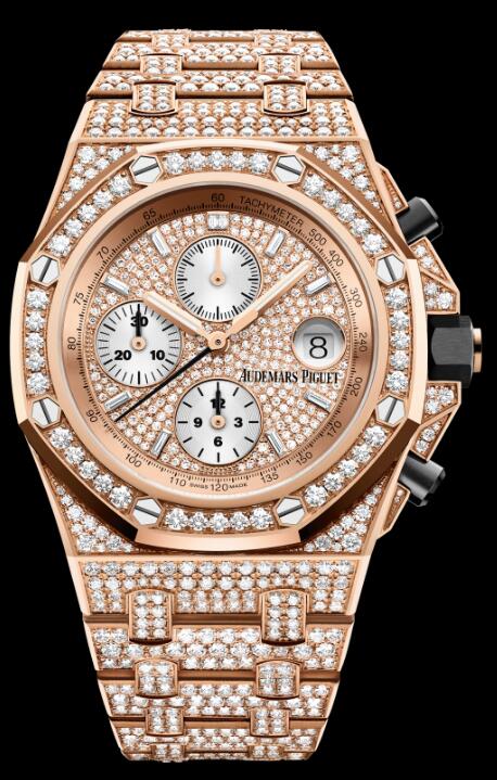 Review 26476OR.ZZ.1273OR.01.A Audemars Piguet Royal Oak Offshore Pink Gold Diamond replica watch - Click Image to Close